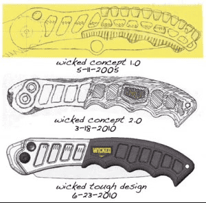 Wicked concept design stages of knife